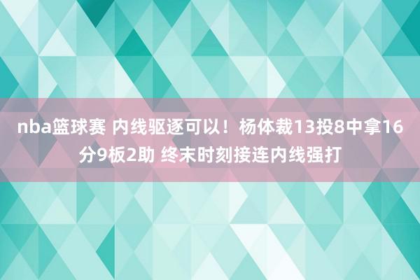 nba篮球赛 内线驱逐可以！杨体裁13投8中拿16分9板2助 终末时刻接连内线强打