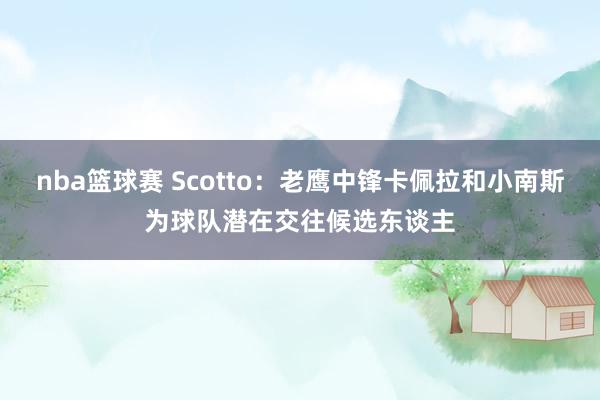 nba篮球赛 Scotto：老鹰中锋卡佩拉和小南斯为球队潜在交往候选东谈主